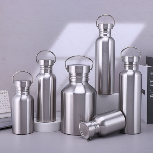 304 Stainless Steel Water Cup Sports Kettle Outdoor Portable Large Capacity Kettle Stainless Steel Single Layer American Style Large Mouth Bottle