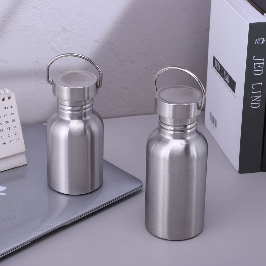 304 Stainless Steel Water Cup Sports Kettle Outdoor Portable Large Capacity Kettle Stainless Steel Single Layer American Style Large Mouth Bottle