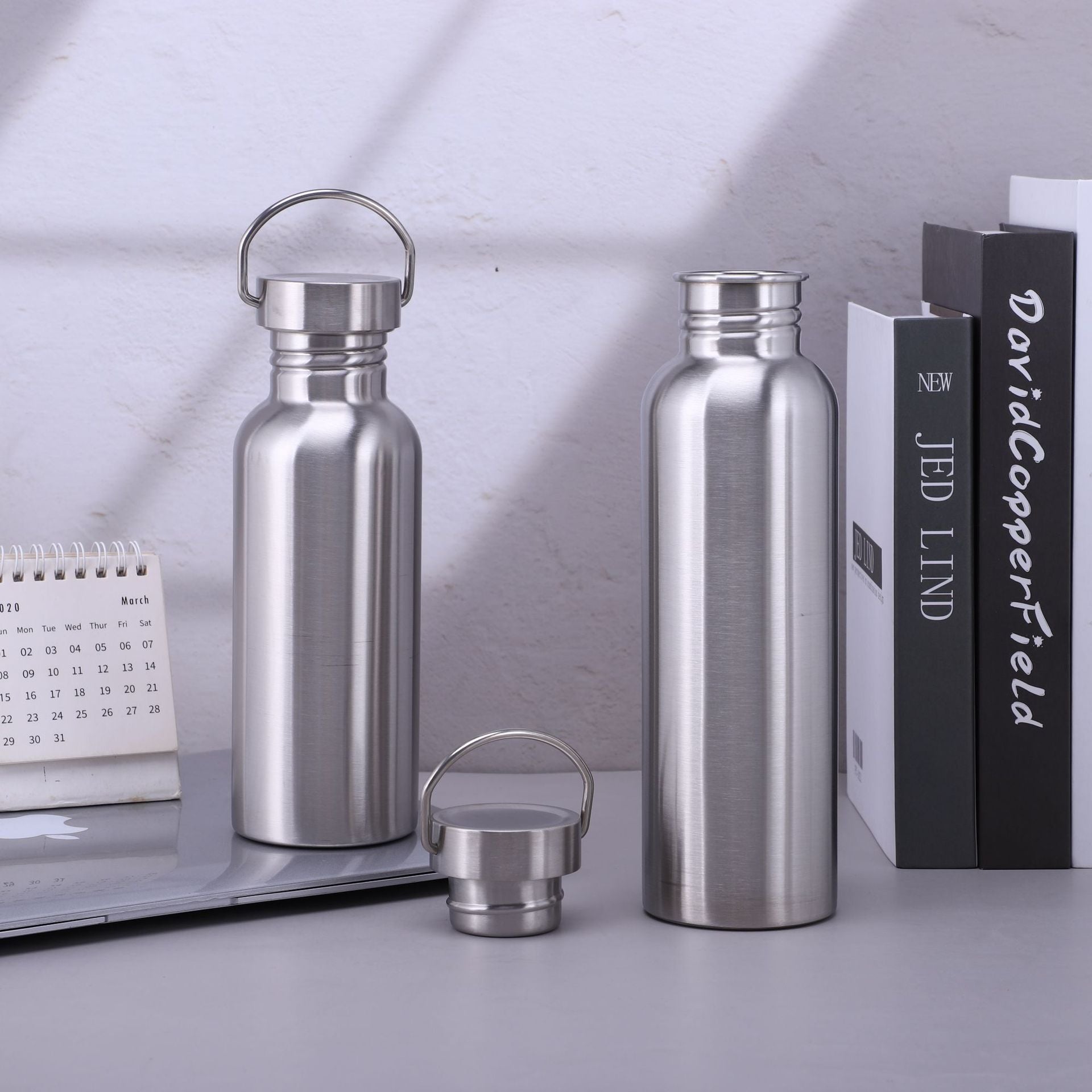 304 Stainless Steel Water Cup Sports Kettle Outdoor Portable Large Capacity Kettle Stainless Steel Single Layer American Style Large Mouth Bottle