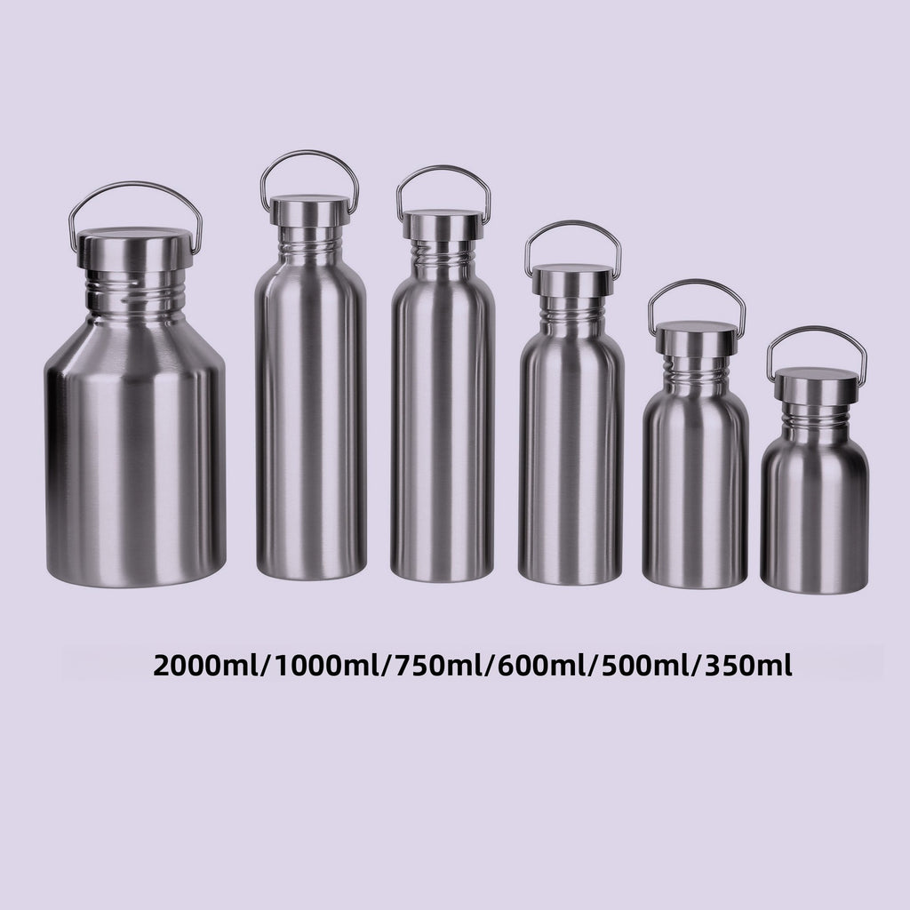 304 Stainless Steel Water Cup Sports Kettle Outdoor Portable Large Capacity Kettle Stainless Steel Single Layer American Style Large Mouth Bottle