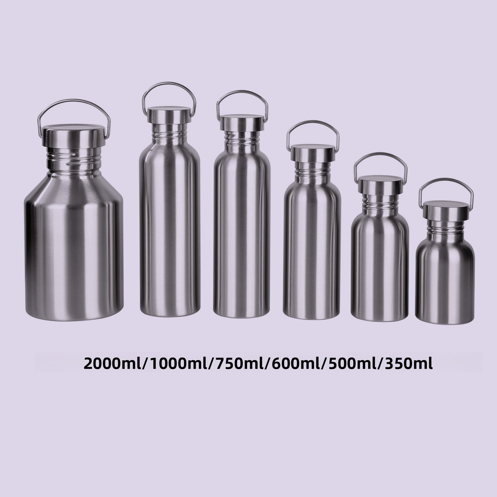 304 Stainless Steel Water Cup Sports Kettle Outdoor Portable Large Capacity Kettle Stainless Steel Single Layer American Style Large Mouth Bottle